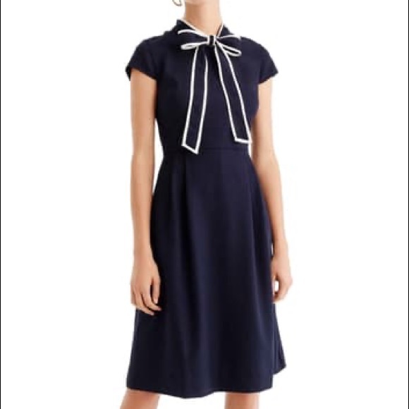 J. Crew Dresses & Skirts - J. Crew Tie-Neck Dress in Navy